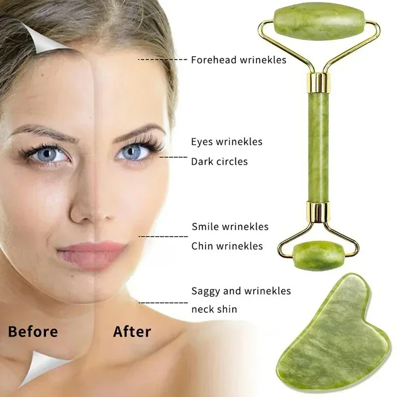 Natural jade roller massager,  - đánh giá và giá Jade Gua Sha Tool