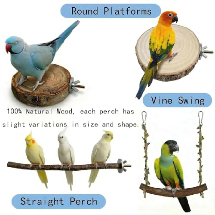 8PCS natural wood bird perches - đánh giá và giá Health & Wellness Vector